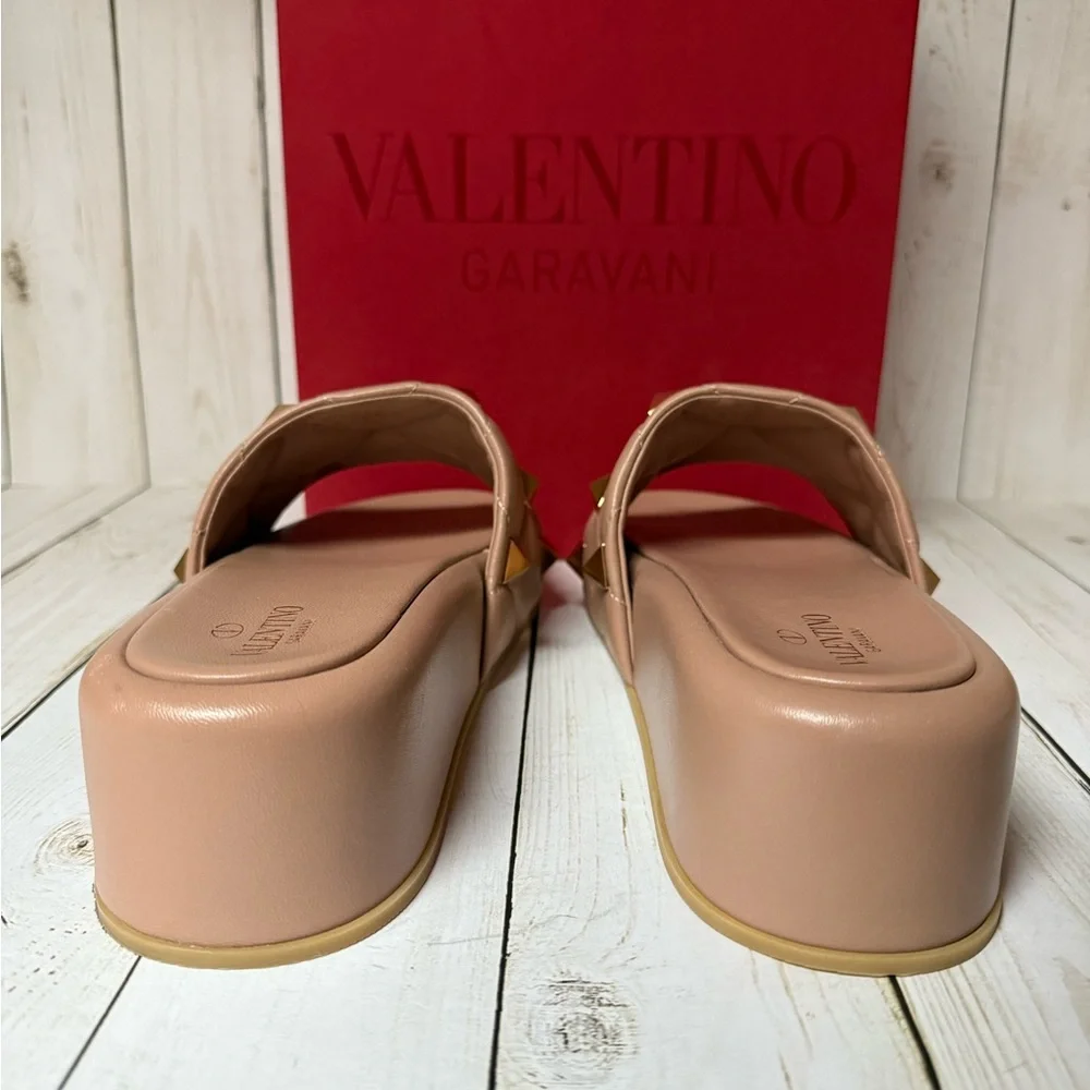 Valentino Garavani Nappa Roman Stud Platform Slide Sandals Sz 40.5 / 10.5 - Picture 10 of 14